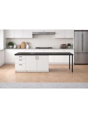 T Designo Lal Mutfak Adası - 3 Çekmeceli 2 Kapaklı-Çok Amaçlı Dolap-Alt Modül-Kiler - 250 cm