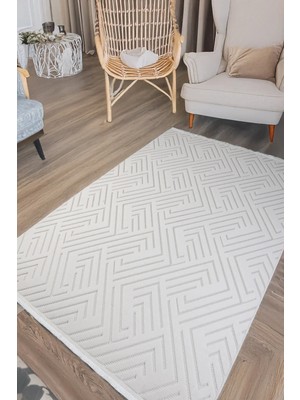 Estiva Home Krem Hasır Desen Sisal Bukle Dokuma Halı – Saçaklı, Kaymaz Taban – Salon, Mutfak ve Çocuk Odası Yolluk Halısı