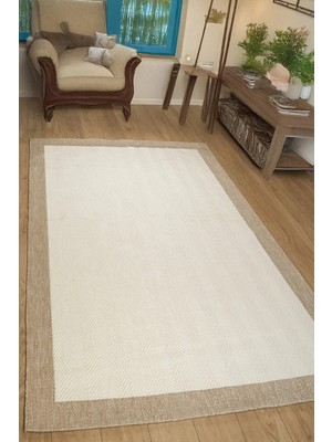 Estiva Home Krem-Bej Sisal Yolluk | Pamuk Taban, Kaymaz, Tozumaz, Makinede Yıkanabilir