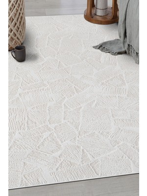 Estiva Home Krem Beyaz Bohem Modern Halı – Toz Tutmaz, Antialerjik, Antibakteriyel – Salon, Oturma Odası ve Yolluk Halısı