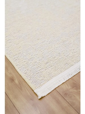 Estiva Home Beyaz Krem Şönil Dokuma Kilim Halı – Hasır / Sisal Desen, Salon, Mutfak, Oturma ve Çocuk Odası Yolluk Halısı
