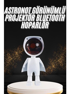 Pileli Store 180 Derece Dönebilen Astronot Masa ve Gece Lambası Projektör