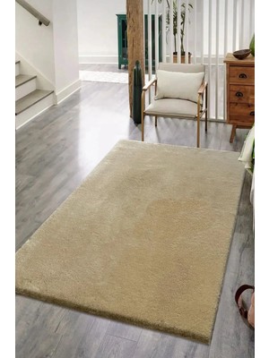 Estiva Home Bej Post Peluş Halı – Ultra Yumuşak, Yıkanabilir, Kaymaz Dot Taban, Antibakteriyel – Salon, Koridor ve Çocuk Odası Halısı
