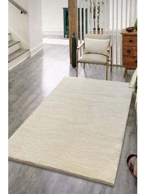 Estiva Home Krem Post Peluş Halı – Ultra Yumuşak, Yıkanabilir, Kaymaz Dot Taban, Antibakteriyel – Salon, Koridor ve Çocuk Odası Halısı