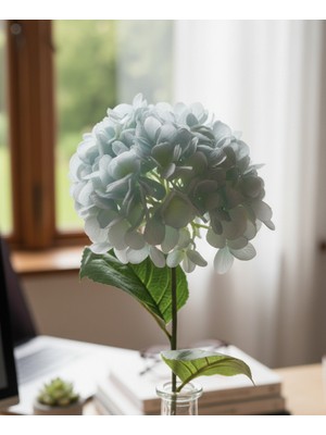 Bakburaya Yapay Çiçekçilik Yapay 75 cm Buz Mavisi Islak Ortanca Ev Vazo Dekor Süsü