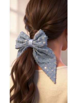 Katia & Bony Saçaklı Mavi Fiyonk Otomat Toka