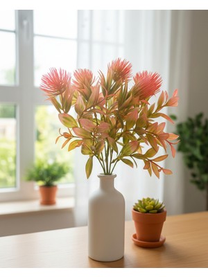 Bakburaya Yapay Çiçekçilik Yapay 1 Adet Turuncu Deve Dikeni Ara Dal Ev Dekor Saksı Süsü