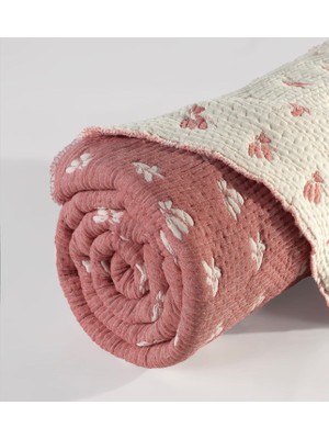 Peshtemalsan 9 Katlı %100 Pamuk 220 x 240 Müslin Yorgan Yatak Örtüsü Kiremit