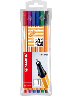 Stabilo Gliss İnce Keçe Uçlu Kalem 6'lı Set 0.4 mm Renkli Kalemler Almanya Menşeli