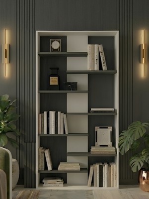 Freehome Premium Mdf Ürün Nova Modern Asimetrik Kitaplık 171X85 cm