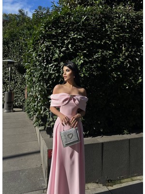 Mbk Fashion Düşük Omuz Şık Uzun Abiye Elbise