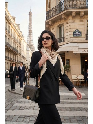 Lela Pamuklu 110 x 110 cm Desenli Şal Bayan Şal 6941400