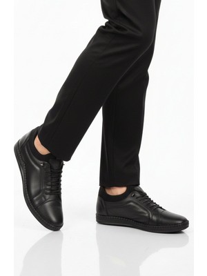 Ayakmod Siyah Hakiki Deri Jel Taban Anatomik Erkek Casual Ayakkabı 419 M