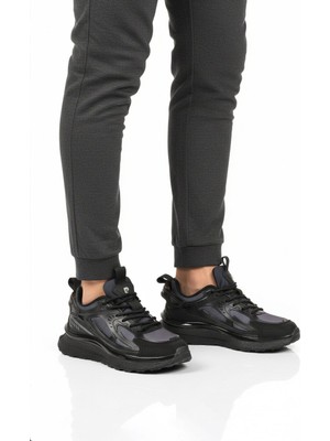 Pierre Cardin Siyah Fileli Hafif Esnek Hafızalı Taban Unisex Spor Ayakkabı PCI-10106 G