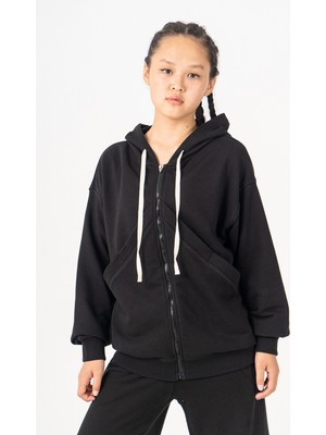 Kinderos Fermuarlı Kapüşonlu Kız Çocuk Sweatshirt - 26K 4536
