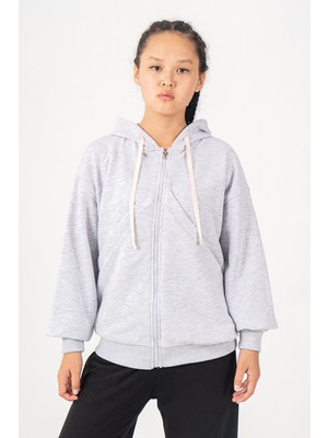 Kinderos Fermuarlı Kapüşonlu Kız Çocuk Sweatshirt - 26K 4536
