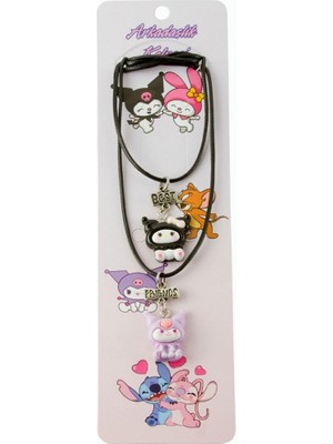 Zero Land Storozal Çizgi Film Karakteri Arkadaşlık Kolyeleri (Çift Kolye) - Siyah