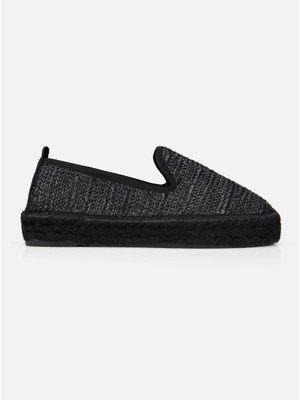 Su14 Lena Siyah Kadın Düz Espadril