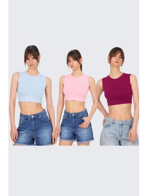 Rays Pembe-Mavi-Bordo Sıfır Kol Kısa Badi 9189M