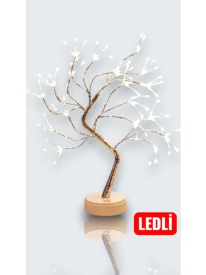 Generic LED Işıklı Ağacı - Masa Üstü Gece Lambası - Altın Dallı Tasarım