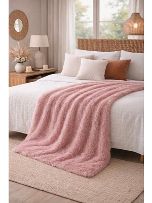 Saymine Koltuk Şalı - Tv Battanitesi - Yatak Örtüsü - Yumuşak Tüylü Süet Taban Peluş Kumaş 155X100CM