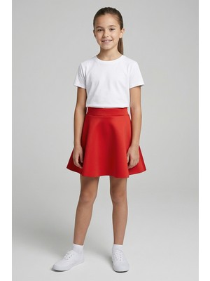 Kinderos Beli Lastikli Kız Çocuk Kloş Etek - 25Y 3652