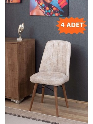 Kaktüs Avm Armada Serisi Sandalye - Krem - 4 Adet