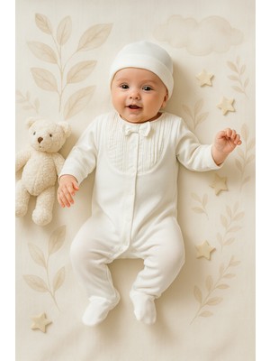 Ozz Baby Premium Nervür Dikişli   %100 Organik Pamuk 10'lu Yenidoğan Bebek Hastaneçıkış Seti