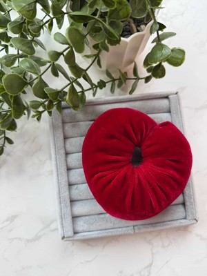 Cicis Accessories Kadife Kalp Şeklinde Scrunchie Simit Toka