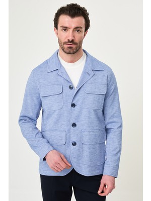 MCR Kırçıllı Slim Fit Torba Cep Apaç Yaka Erkek Trenchcoat