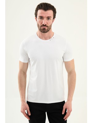 MCR Düz Slim Fit Yaka Detaylı Bisiklet Yaka Erkek T-Shirt