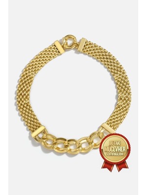 Meks Jewels Mikron Altın Kaplama Gümüş Tasarım Gurmet Bileklik