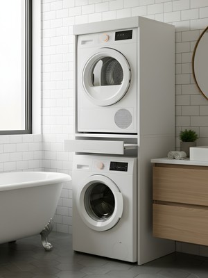 Freehome Premium Mdf Ürün Lavenderia Plus Banyo Makine Dolabı Kurutma Makinesi Titreşim Önleyici 200X65X65