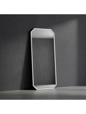 Aypars Atölye Modern Beyaz Çerçeveli Banyo Aynası 120X40 cm – Minimalist Dekoratif Duvar Aynası Modelleri