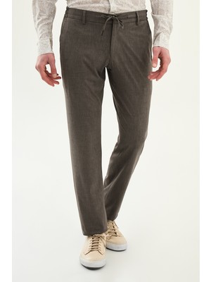 MCR Desenli Slim Fit Beli Lastikli Ipli Erkek Pantolon