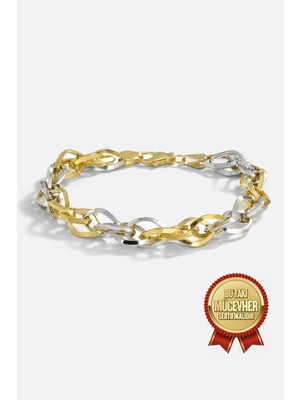 Meks Jewels Mikron Altın Kaplama Gümüş Prizma Bileklik