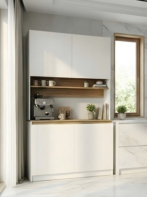 Freehome Premium Mdf Ürün Flora Kahve Köşesi Mutfak Kiler Dolabı Çok Amaçlı Dolap Kahve Istasyonu