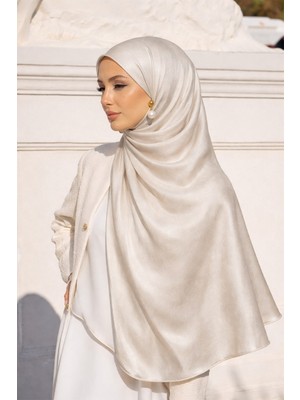 Olcay Saten Dokulu Janjanlı Abiye Şal TAŞ 102