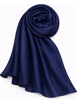 Olcay Saten Dokulu Janjanlı Abiye Şal K. İNDİGO 102