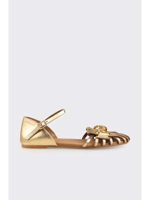 Elle Gold Deri Kadın Günlük Sandalet