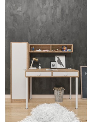 EVDEMO Akort Çalışma Masası Sümela Modern Tasarım Ahşap Malzeme ile Dayanıklı Yapı