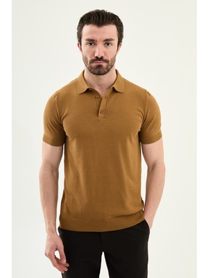 MCR Düz Slim Fit Polo Yaka Erkek Triko T-Shirt