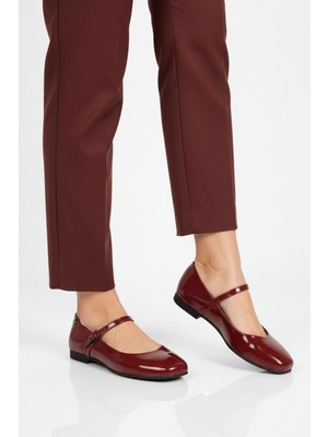 Pierre Cardin Bordo Rugan Bantlı Hafif Kadın Babet PC-54810 Z