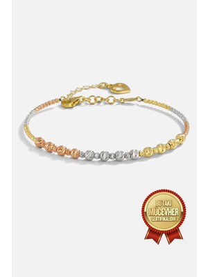 Meks Jewels Mikron Altın Kaplama Dorika Gümüş Bilezik