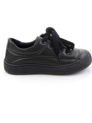 Bambi Siyah Hakiki Deri Kadın Sneaker K01331780903