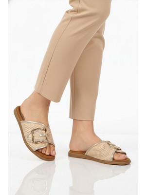 Pierre Cardin Bej Hafif Kadın Günlük Terlik PC-54776 Z