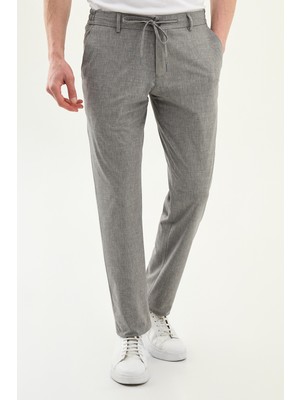 MCR Desenli Slim Fit Beli Lastikli Ipli Erkek Pantolon
