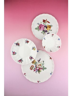 Bursa Porselen Dekor Carolyn 2 Kişilik 8 Parça Porselen Yemek Takımı