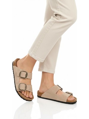 Pierre Cardin Bej Çift Bantlı Kadın Hafif Günlük Terlik PC-7551 Z