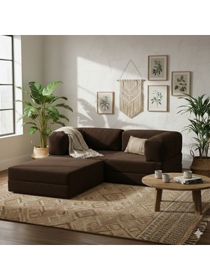 Matta Yeny Fitilli Kadife | Köşe Koltuk | 200X200 Köşe Takımı | Modüler Köşe Takımı | Yataklı L Koltuk